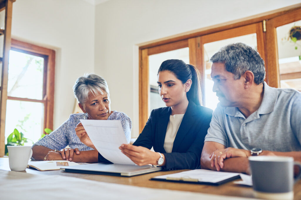Estate planning attorney meeting with couple